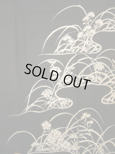 画像10: E1112J 留袖 女性用着物 シルク（正絹）   黒 草 【中古】 【USED】 【リサイクル】 ★★☆☆☆ (10)