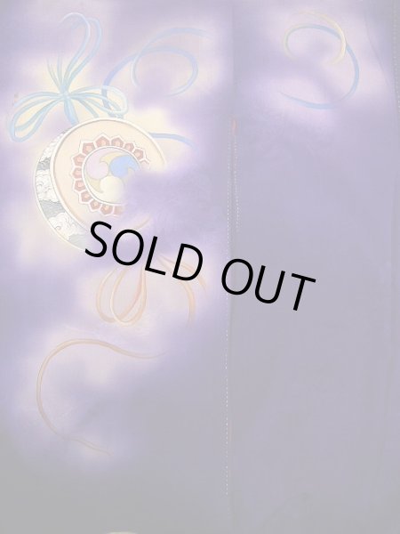 画像4: E423A 訪問着 女性用着物 シルク(正絹)   紫 楽器 【中古】 【USED】 【リサイクル】 ★★★☆☆ (4)