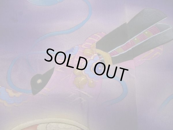 画像16: E423A 訪問着 女性用着物 シルク(正絹)   紫 楽器 【中古】 【USED】 【リサイクル】 ★★★☆☆ (16)