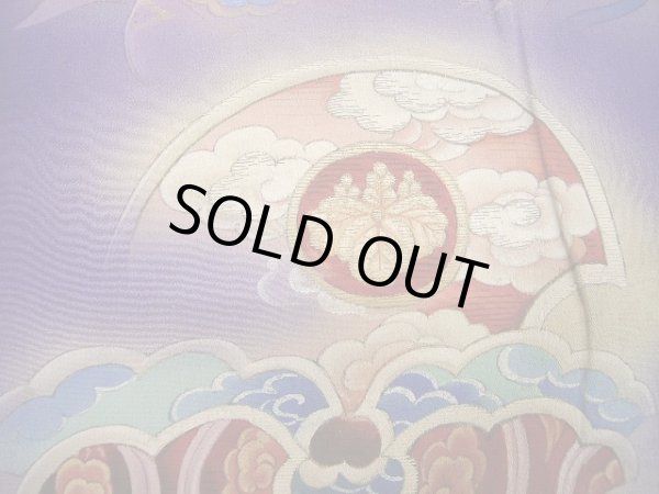 画像17: E423A 訪問着 女性用着物 シルク(正絹)   紫 楽器 【中古】 【USED】 【リサイクル】 ★★★☆☆ (17)