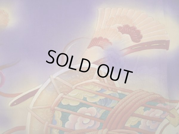 画像20: E423A 訪問着 女性用着物 シルク(正絹)   紫 楽器 【中古】 【USED】 【リサイクル】 ★★★☆☆ (20)