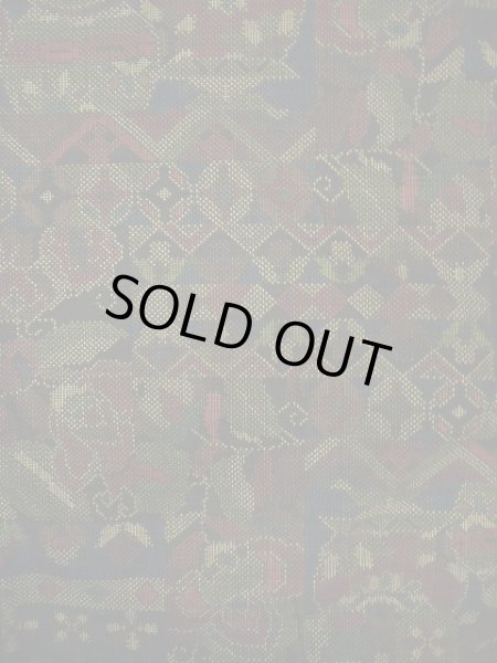 画像4: E706L 大島紬 女性用着物 シルク（正絹）  スモーキーな ネイビー（紺） 花 【中古】 【USED】 【リサイクル】 ★★★☆☆ (4)