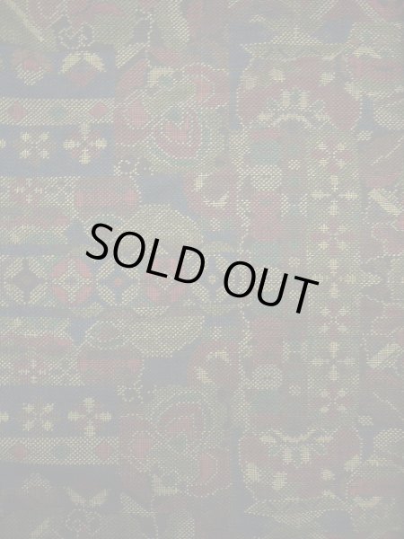 画像5: E706L 大島紬 女性用着物 シルク（正絹）  スモーキーな ネイビー（紺） 花 【中古】 【USED】 【リサイクル】 ★★★☆☆ (5)