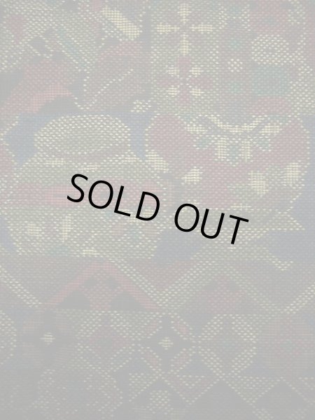 画像6: E706L 大島紬 女性用着物 シルク（正絹）  スモーキーな ネイビー（紺） 花 【中古】 【USED】 【リサイクル】 ★★★☆☆ (6)