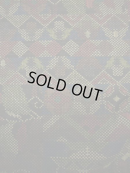 画像9: E706L 大島紬 女性用着物 シルク（正絹）  スモーキーな ネイビー（紺） 花 【中古】 【USED】 【リサイクル】 ★★★☆☆ (9)