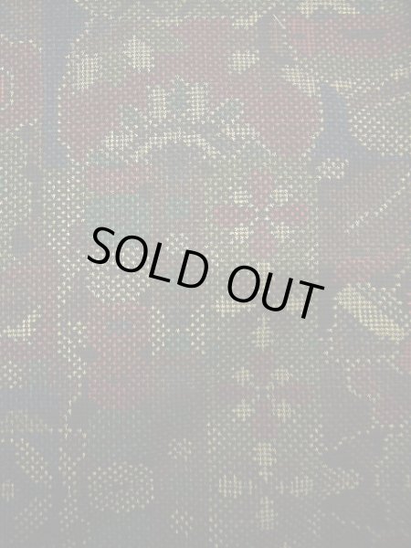 画像11: E706L 大島紬 女性用着物 シルク（正絹）  スモーキーな ネイビー（紺） 花 【中古】 【USED】 【リサイクル】 ★★★☆☆ (11)