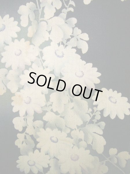 画像7: E723Q 留袖 女性用着物 シルク(正絹)   黒 菊 【中古】 【USED】 【リサイクル】 ★★★☆☆ (7)