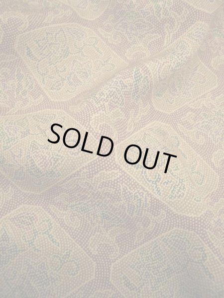 画像7: E727J 小紋 女性用着物 シルク（正絹） スモーキーな 薄い ブラウン（茶色） 唐花 【中古】 【USED】 【リサイクル】 ★★★☆☆ (7)