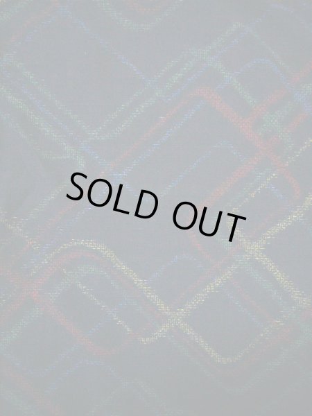 画像3: F0115S 紬 女性用着物 シルク（正絹）  ダークな 青 ジグザグ 【中古】 【USED】 【リサイクル】 ★★★★☆ (3)