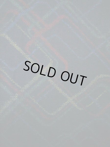 画像5: F0115S 紬 女性用着物 シルク（正絹）  ダークな 青 ジグザグ 【中古】 【USED】 【リサイクル】 ★★★★☆ (5)