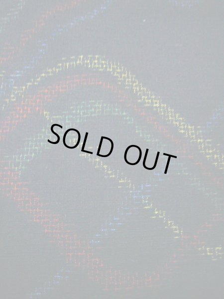 画像6: F0115S 紬 女性用着物 シルク（正絹）  ダークな 青 ジグザグ 【中古】 【USED】 【リサイクル】 ★★★★☆ (6)