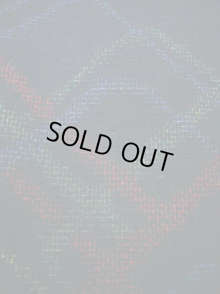 画像7: F0115S 紬 女性用着物 シルク（正絹）  ダークな 青 ジグザグ 【中古】 【USED】 【リサイクル】 ★★★★☆ (7)