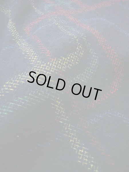 画像8: F0115S 紬 女性用着物 シルク（正絹）  ダークな 青 ジグザグ 【中古】 【USED】 【リサイクル】 ★★★★☆ (8)