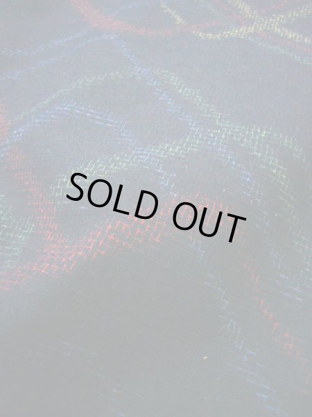 画像9: F0115S 紬 女性用着物 シルク（正絹）  ダークな 青 ジグザグ 【中古】 【USED】 【リサイクル】 ★★★★☆ (9)