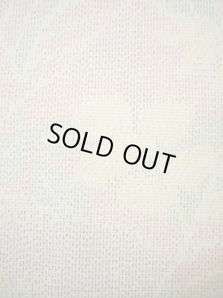 画像7: F0128S 十日町紬 女性用着物 シルク(正絹)  クリーミーな クリーム 葉 【中古】 【USED】 【リサイクル】 ★★★★☆ (7)