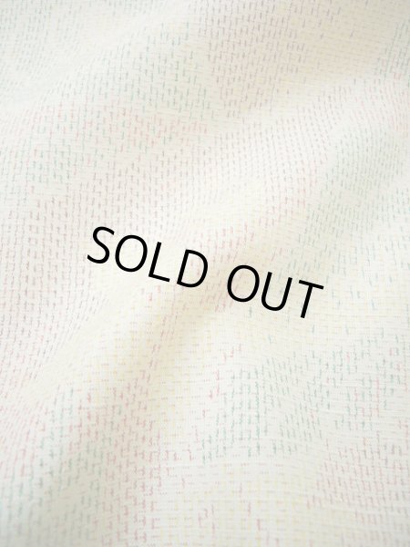 画像10: F0128S 十日町紬 女性用着物 シルク(正絹)  クリーミーな クリーム 葉 【中古】 【USED】 【リサイクル】 ★★★★☆ (10)