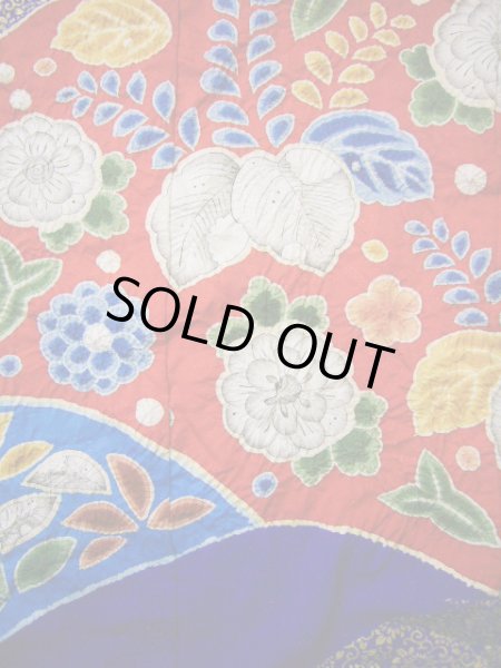 画像6: F0210A 掛下 女性用着物 シルク（正絹）  明るい ネイビー（紺） 菊 【中古】 【USED】 【リサイクル】 ★★★★☆ (6)