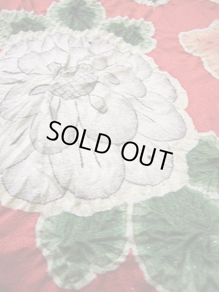 画像10: F0210A 掛下 女性用着物 シルク（正絹）  明るい ネイビー（紺） 菊 【中古】 【USED】 【リサイクル】 ★★★★☆ (10)