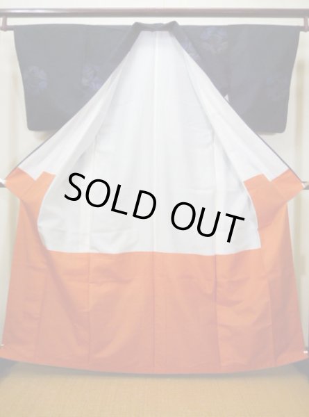 画像2: F0407V 紬 女性用着物 シルク(正絹)  ダークな ネイビー(紺) 雪 【中古】 【USED】 【リサイクル】 ★★★★☆ (2)