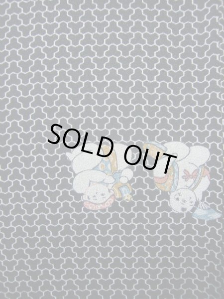 画像6: F0413W 小紋 女性用着物 シルク(正絹)   黒 童子 【中古】 【USED】 【リサイクル】 ★★★★☆ (6)