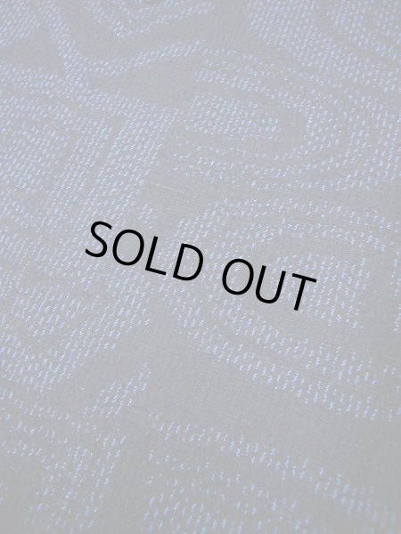 画像7: F0512A 紬 女性用着物 シルク(正絹)  ダークな 青 幾何学模様 【中古】 【USED】 【リサイクル】 ★★★★☆ (7)