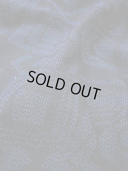 画像9: F0512A 紬 女性用着物 シルク(正絹)  ダークな 青 幾何学模様 【中古】 【USED】 【リサイクル】 ★★★★☆ (9)