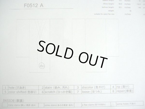 画像10: F0512A 紬 女性用着物 シルク(正絹)  ダークな 青 幾何学模様 【中古】 【USED】 【リサイクル】 ★★★★☆ (10)