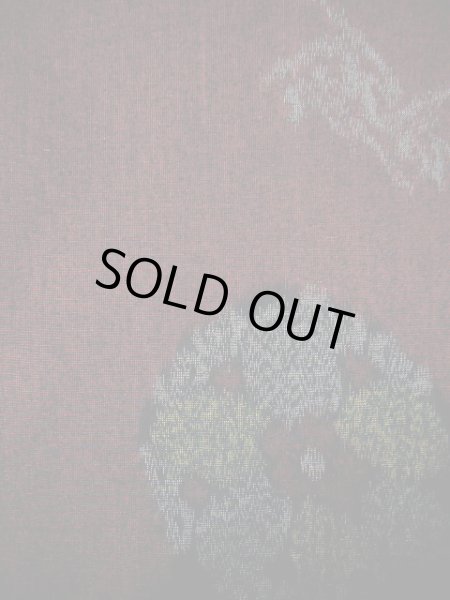 画像9: F0512X 紬 女性用着物 シルク(正絹) スモーキーな ダークな 赤 丸 【中古】 【USED】 【リサイクル】 ★★★★☆ (9)