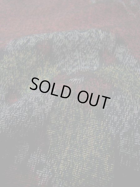 画像10: F0512X 紬 女性用着物 シルク(正絹) スモーキーな ダークな 赤 丸 【中古】 【USED】 【リサイクル】 ★★★★☆ (10)