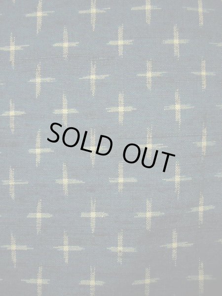 画像4: F0512Y 単衣 女性用着物 シルク(正絹)  ダークな ティール(青緑) 十字 【中古】 【USED】 【リサイクル】 ★★★★☆ (4)