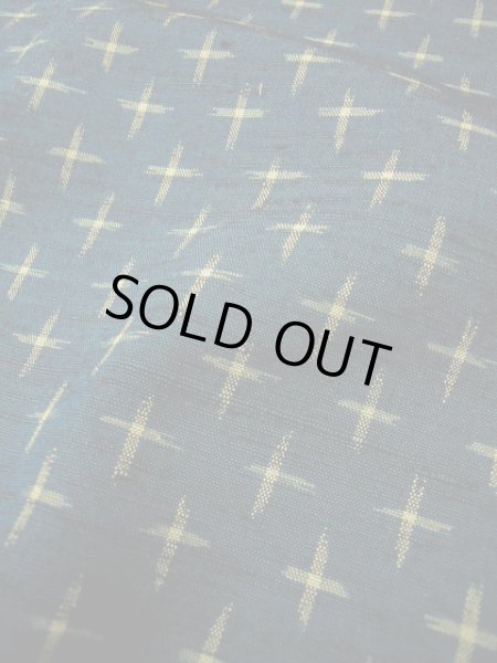 画像5: F0512Y 単衣 女性用着物 シルク(正絹)  ダークな ティール(青緑) 十字 【中古】 【USED】 【リサイクル】 ★★★★☆ (5)