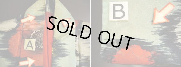 画像12: F0525A 小紋 女性用着物 シルク(正絹) シャイニーな 淡い 水色 梅 【中古】 【USED】 【リサイクル】 ★☆☆☆☆ (12)