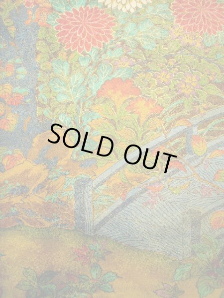 画像9: F0525U 小紋 女性用着物 シルク(正絹)  シャイニーな 山吹 梅 【中古】 【USED】 【リサイクル】 ★★★★☆ (9)