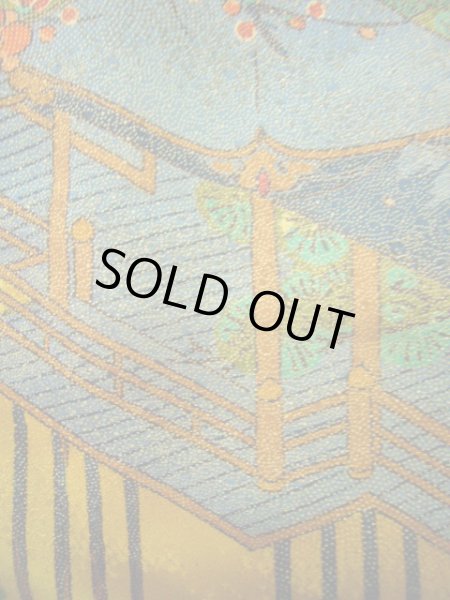 画像13: F0525U 小紋 女性用着物 シルク(正絹)  シャイニーな 山吹 梅 【中古】 【USED】 【リサイクル】 ★★★★☆ (13)