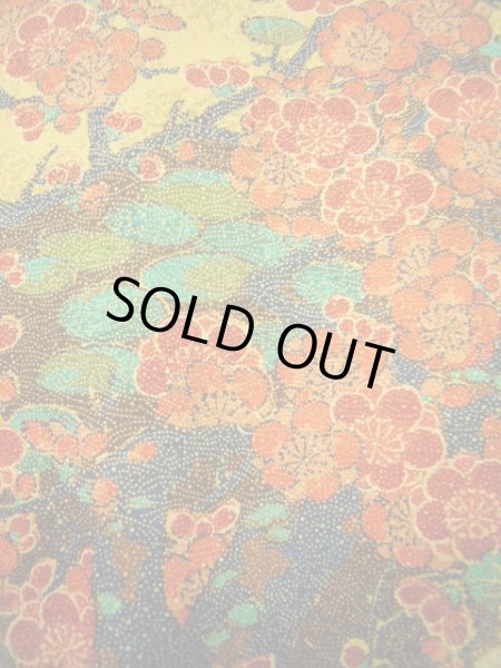 画像14: F0525U 小紋 女性用着物 シルク(正絹)  シャイニーな 山吹 梅 【中古】 【USED】 【リサイクル】 ★★★★☆ (14)