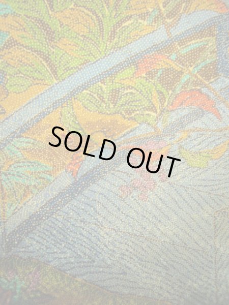 画像16: F0525U 小紋 女性用着物 シルク(正絹)  シャイニーな 山吹 梅 【中古】 【USED】 【リサイクル】 ★★★★☆ (16)