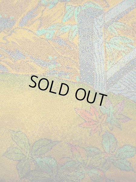 画像17: F0525U 小紋 女性用着物 シルク(正絹)  シャイニーな 山吹 梅 【中古】 【USED】 【リサイクル】 ★★★★☆ (17)