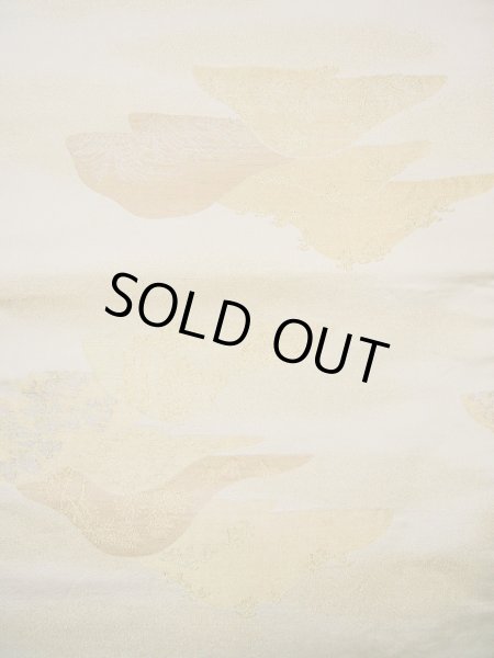 画像8: F0627M 丸帯 川島織物謹製 リバーシブル シルク(正絹)  シャイニーな オフ ホワイト 山 【中古】 【USED】 【リサイクル】 ★★★☆☆ (8)