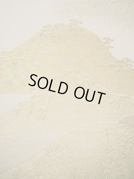 画像12: F0627M 丸帯 川島織物謹製 リバーシブル シルク(正絹)  シャイニーな オフ ホワイト 山 【中古】 【USED】 【リサイクル】 ★★★☆☆ (12)