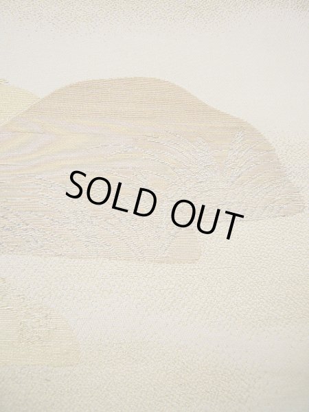 画像13: F0627M 丸帯 川島織物謹製 リバーシブル シルク(正絹)  シャイニーな オフ ホワイト 山 【中古】 【USED】 【リサイクル】 ★★★☆☆ (13)