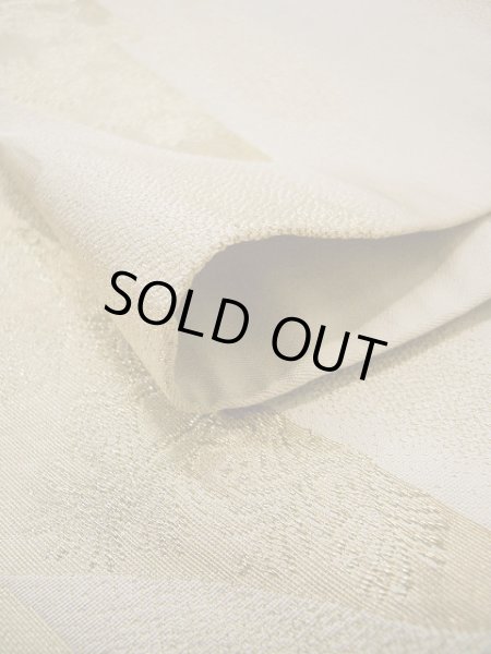 画像18: F0627M 丸帯 川島織物謹製 リバーシブル シルク(正絹)  シャイニーな オフ ホワイト 山 【中古】 【USED】 【リサイクル】 ★★★☆☆ (18)