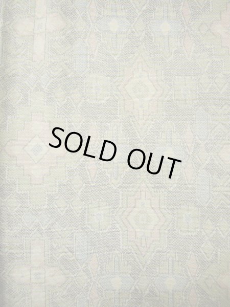 画像3: F1025J 大島紬 女性用着物 縦横絣 縦横絣 シルク(正絹) スモーキーな 薄い グリーン(緑), 十字 【中古】 【USED】 【リサイクル】 ★★★☆☆ (3)