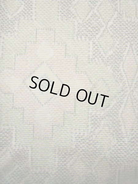 画像5: F1025J 大島紬 女性用着物 縦横絣 縦横絣 シルク(正絹) スモーキーな 薄い グリーン(緑), 十字 【中古】 【USED】 【リサイクル】 ★★★☆☆ (5)