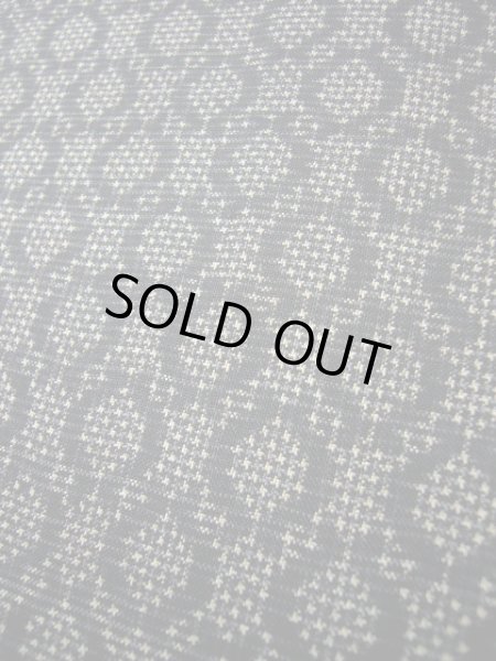 画像5: F1025T 大島紬 女性用着物 縦横絣 縦横絣 シルク(正絹) ダークな 青みのある 黒, 丸 【中古】 【USED】 【リサイクル】 ★★☆☆☆ (5)