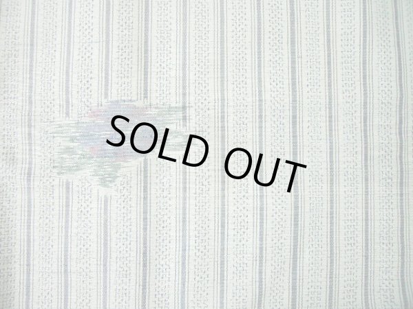 画像3: F1026S 単衣 女性用着物  シルク（正絹） 淡い 青みのある オフ　ホワイト, 縞 【中古】 【USED】 【リサイクル】 ★★☆☆☆ (3)