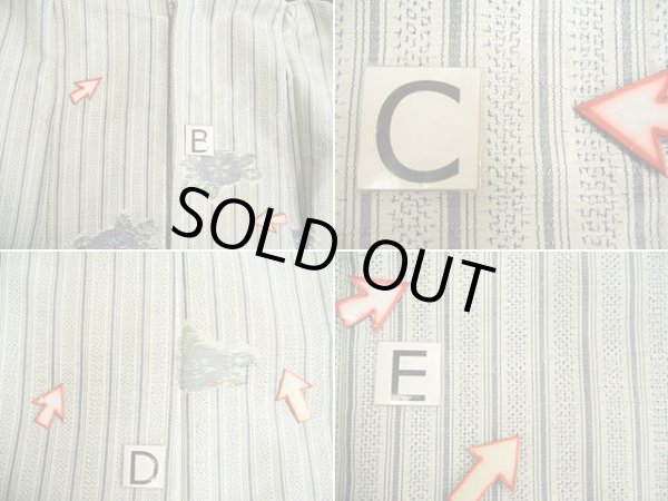 画像11: F1026S 単衣 女性用着物  シルク（正絹） 淡い 青みのある オフ　ホワイト, 縞 【中古】 【USED】 【リサイクル】 ★★☆☆☆ (11)