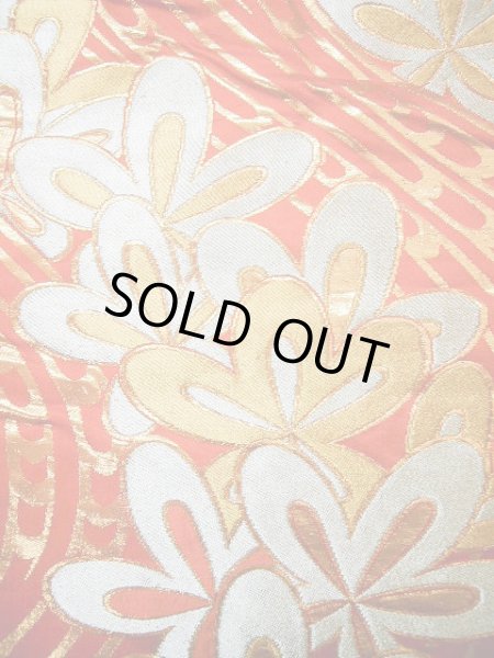 画像7: F1202B 打掛 女性用着物  シルク（正絹）  深い オレンジ, 花 【中古】 【USED】 【リサイクル】 ★★★★☆ (7)