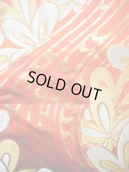 画像9: F1202B 打掛 女性用着物  シルク（正絹）  深い オレンジ, 花 【中古】 【USED】 【リサイクル】 ★★★★☆ (9)