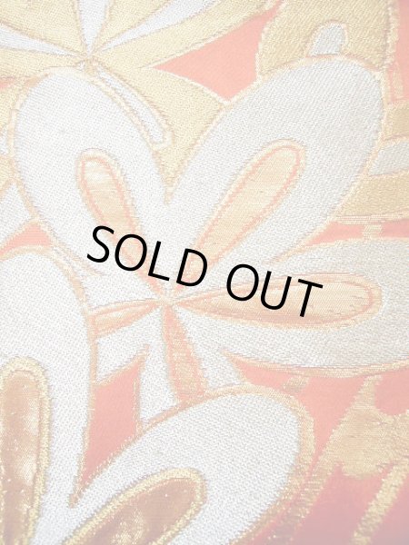 画像10: F1202B 打掛 女性用着物  シルク（正絹）  深い オレンジ, 花 【中古】 【USED】 【リサイクル】 ★★★★☆ (10)