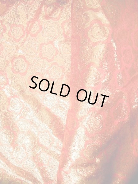 画像14: F1202B 打掛 女性用着物  シルク（正絹）  深い オレンジ, 花 【中古】 【USED】 【リサイクル】 ★★★★☆ (14)